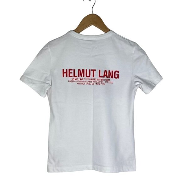Helmut Lang White Red Colorblock Crew Neck Short Sleeve Lifeguard Baby Tee US XS - Picture 8 of 12
